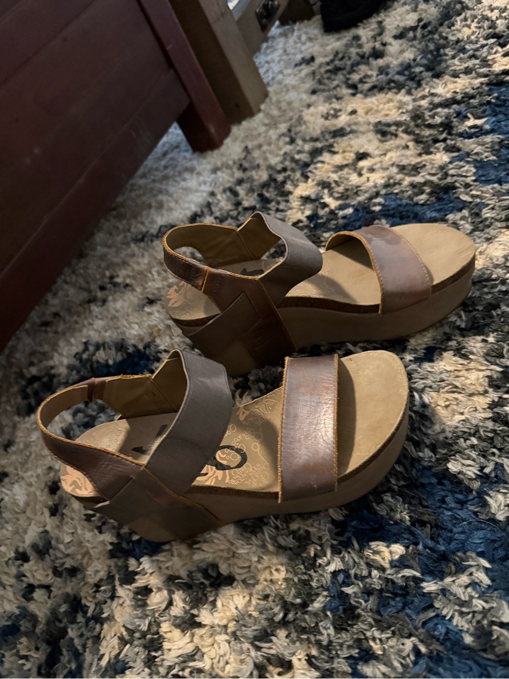Women’s Brown Leather Platform Sandals - Comfortable Strappy Wedge - Oboz